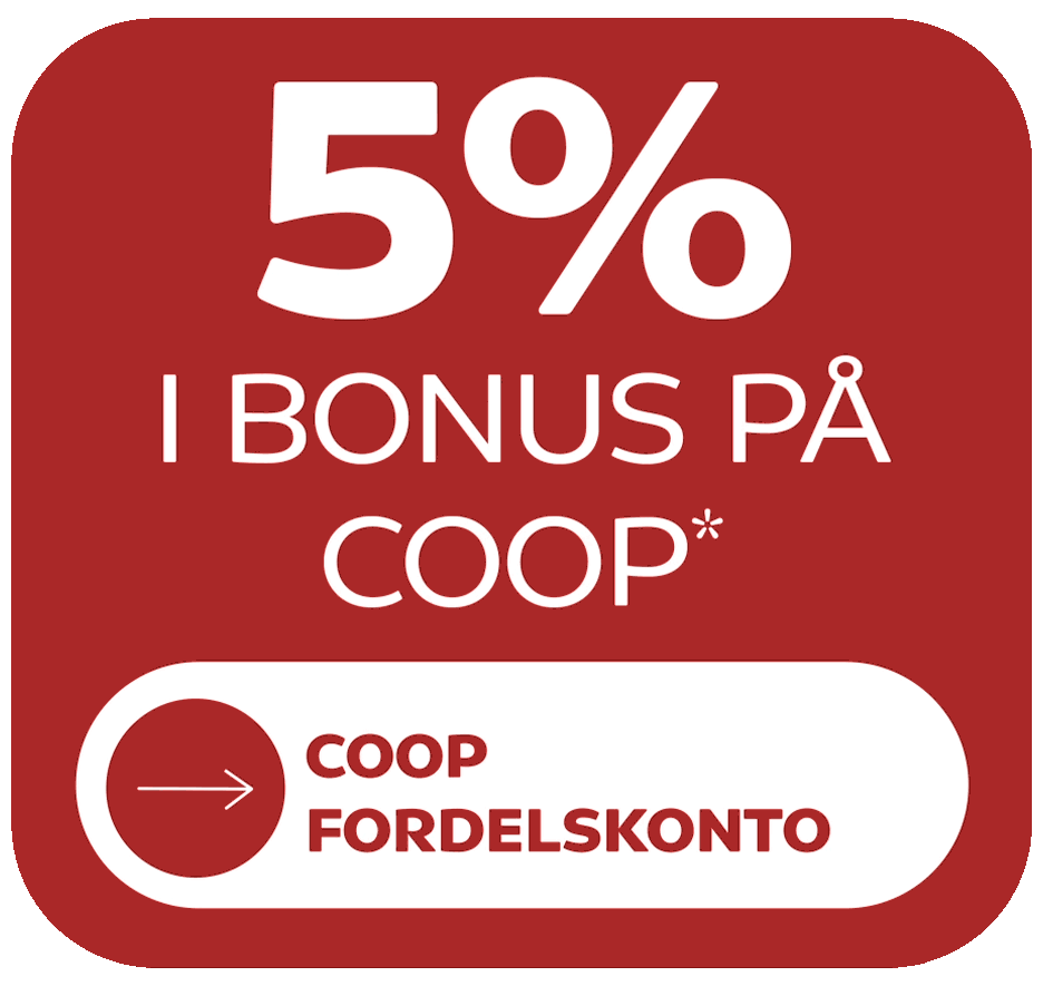Coop FordelsKonto 5 % bonus på Coop varer
