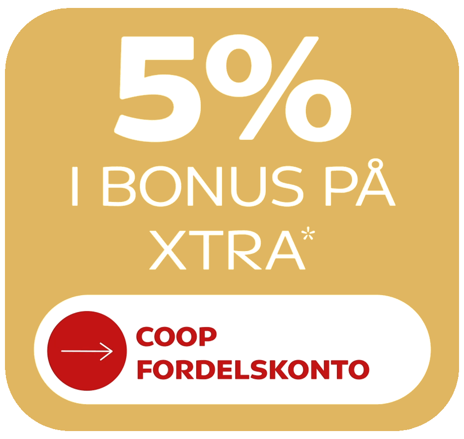 Få 5 % i bonus på Xtra varer med en Coop FordelsKonto